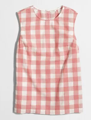 NWT $60 J. Crew Gingham Shell Thin Cotton Linen Sleeveless Top Blouse Shirt 2 S • $25