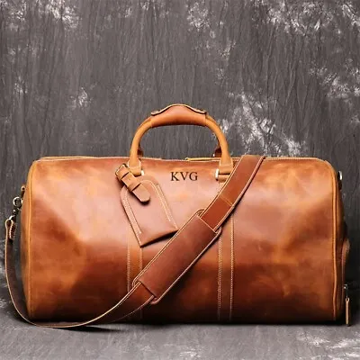 Weekend Vintage Duffle Luggage Handmade Bag Men's Leather Gym Overnight Travel • $99.99