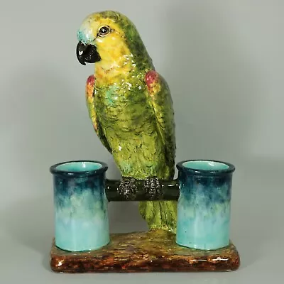 Delphin Massier Majolica Parrot Figural Vase • $4155.85