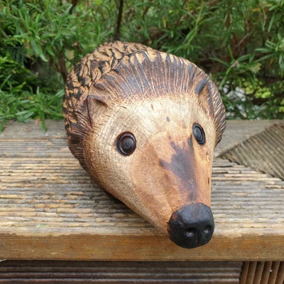 £19.99 • Buy Chainsaw Carved Hedgehog - Bespoke Wooden Garden Ornament Sculpture Unique Gift