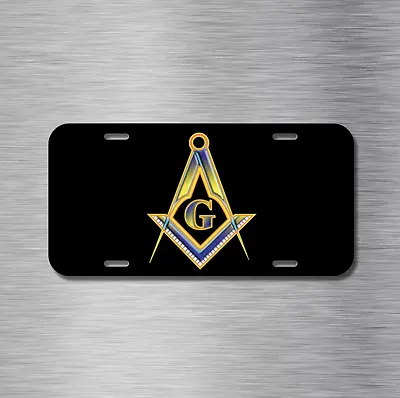  Free Mason License Plate Front Black Auto Tag Plate Masonic Lodge Free Masonry • $17.99