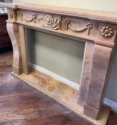 Hand-Carved Marble Fireplace Surround • $2000