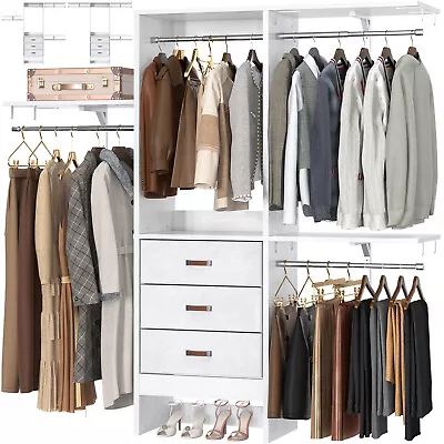 60“ Walk In Closet Organizer System With 3 Fabric Drawers And Adjustable Shelves • $239.99