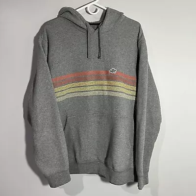 Patagonia Uprisal Ridge Logo Stripe Gray Orange Yellow Sweatshirt Hoodie Mens XL • $50