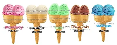 Ice Cream Van Scooped Knickerbockerglory Advertising Window Stickers • £15