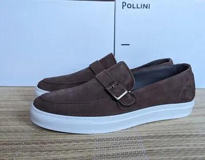 Pollini Men's Sneakeru.serena30 Crosta Terra Slip On Casual Shoes Made In Italy • £69.99