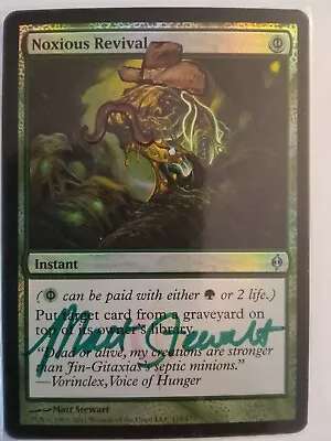 Magic The Gathering - 1x Foil Signed Altered Noxious Revival (mtg) NPH NM Cowboy • $89.99