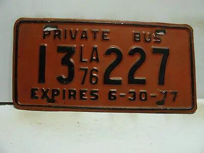 1976 Louisiana License Plate   13  227     PRIVATE  BUS       Vintage  10272 • $19.99