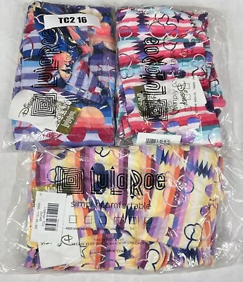 3 New Women's Lularoe Disney Mickey Mini Mouse Ears TC2 Leggings Joggers Yoga 16 • $8.99