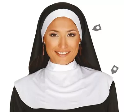 Nun Kit Headpiece Collar Habit Ladies Fancy Dress Costume Halloween Accessories • £5.98