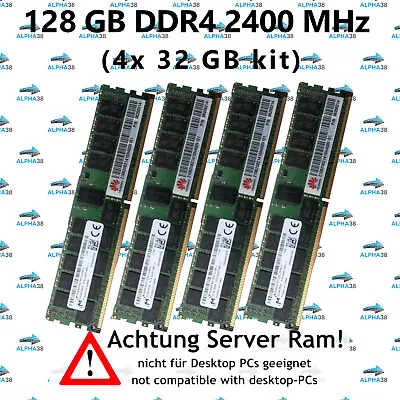 128 GB (4x 32 GB) Rdimm ECC Reg DDR4-2400 Dell Precision Rack 7910 RAM • $337.91