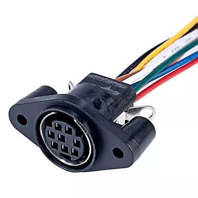 BKL 0204028 Mini-DIN Socket Panel Mount 8-pole With 100mm Crimped Cable AWG 26 • £6.47