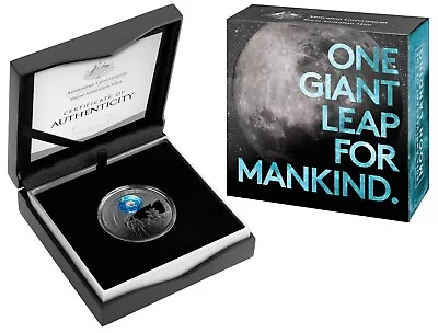 2019 $5 50th Anniversary Lunar Landing Nickel Plated 1oz Silver Proof Domed Coin • $199.99