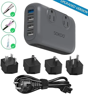 230W Step Down 220V To 110V Voltage Converter Travel Adapter With 4-USB Ports • $39.59