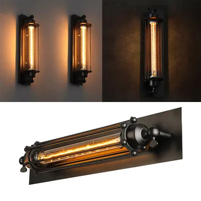 Vintage Industrial Wall Lamp Wire Cage Sconce Bar Steampunk Wall Light Fixture • $39.99