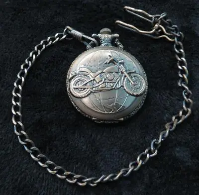 Motorcycle Pocket Watch * Does Not Work * Needs New Battery * AS IS * Neat • $4.99