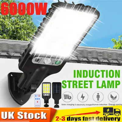 6000W LED Solar Street Wall Light PIR Motion Sensor Security Outdoor Garden Lamp • £5.88