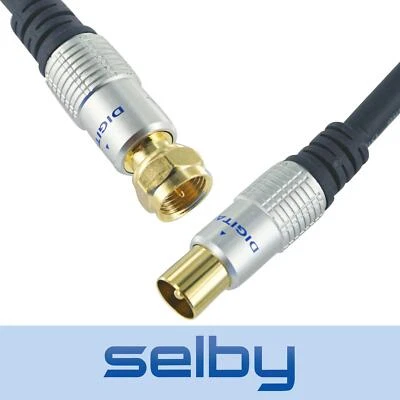 $10 • Buy 1.5m TV Antenna Cable PAL Male To F-Type Flylead Aerial Cord Coax Lead