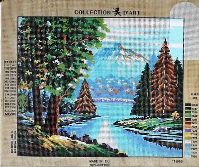 $40 • Buy Needlepoint Tapestry Painted Canvas River 20 X24  11846 Collection D'Art