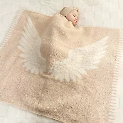 Angel Wings Beige Receiving Blanket Ultra Soft Microfiber Blanket • $14.99