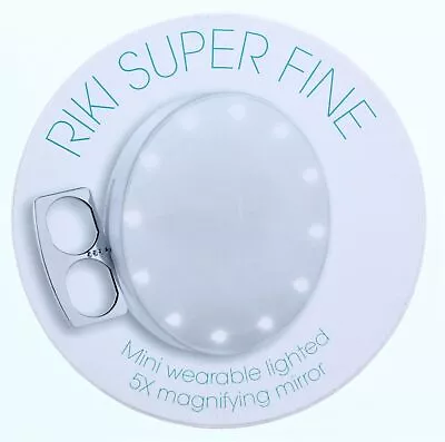 RIKI Super Fine Mini Wearable Lighted Mirror-Silver (5x Magnification) • $29.99