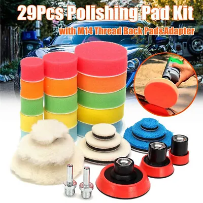 £12.39 • Buy 29X Polishing Pads Sponge Mop Buffing Kit Car Wheel Polisher Drill Attachment