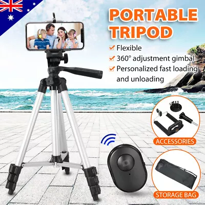 Telescopic Camera Tripod Stand Holder Mount For IPhone Samsung Phone Universal • $15.95