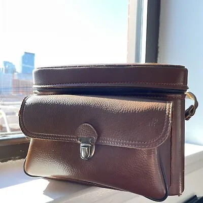 $19.95 • Buy Vintage Brown Leather Camera Bag - Made In USA