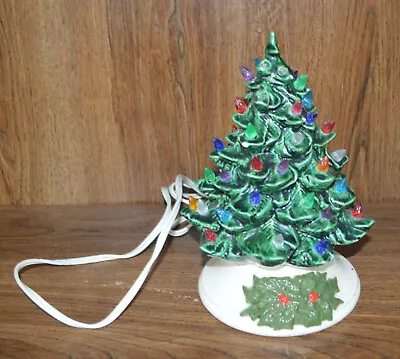 Vintage Ceramic Lighted Christmas Tree 8.5  Tall W/base • $15