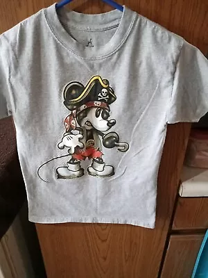 Disneyland Walt Disney World Mickey Mouse Pirate Gray T Shirt Youth Medium • $2.99