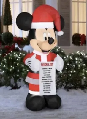 6 Ft Disney Mickey Mouse Holding A WISH LIST Christmas Inflatable 2023 NEW • $79.99