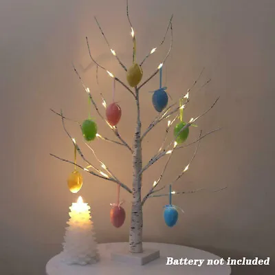 Easter White Christmas Tree Decor Led Light Up Twig Tree For Hang Egg Gift Party • £10.98