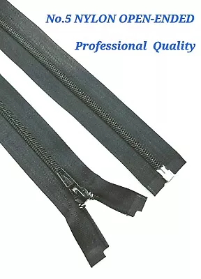 £4.49 • Buy Nylon Zips No.5 -Medium Weight- Open-ended For Jackets, Coats, Bags+ Col: Black