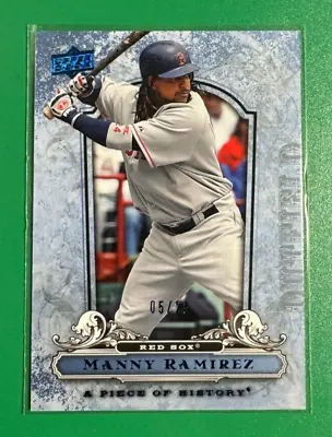 2008 Upper Deck A Piece Of History BLUE SERIAL # /25 Manny Ramirez #15 RED SOX • $6.95