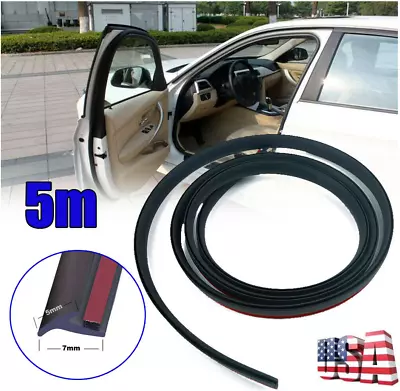 5M Universal Car Rubber Sealing Strip Seal Weatherstrip Edge Trim Slanted T-Type • $13.90