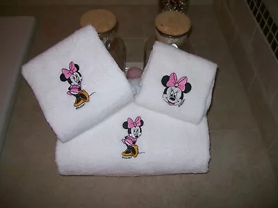 Embroidered Personalized Minnie Mouse 3 Piece Embroidered Bath Towel Set  • $28