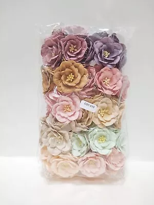 50 Magnolia's Mix Set Of Vintage Magnolia's Mulberry Paper Flowers #CST-010 • $13.99