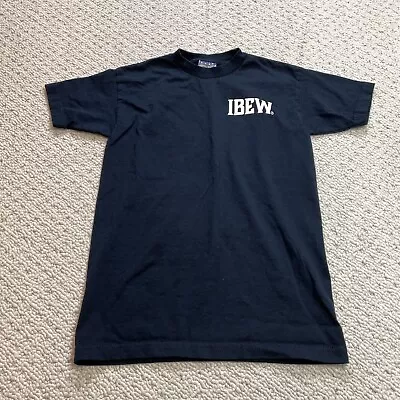 Union Made Shirt Adult Small Navy Blue Short Sleeve IBEW 40th International Logo • $14.99