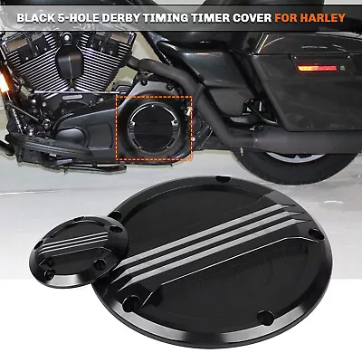 Black 5-Hole Derby Timing Timer Cover For Harley Road Glide King Ultra Limited • $45.98