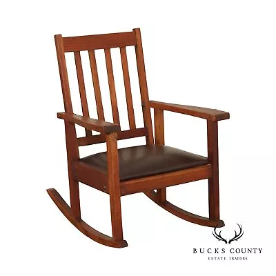 Antique Mission Oak Children's Rocking Chair • $495