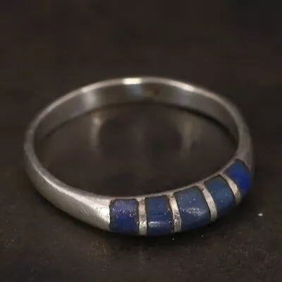 VTG Sterling Silver - SOUTHWESTERN Lapis Lazuli Inlay Ring Size 6 - 1g • $3.27