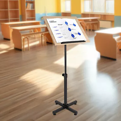 Podium Conference Pulpit Podium Stand Lectern Tablet Laptop Table Tilting Brown • $52