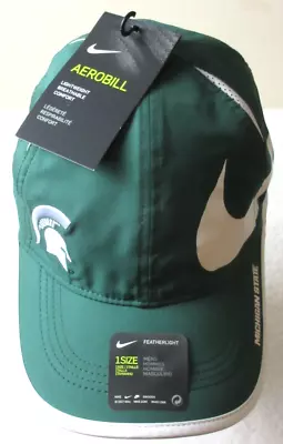 Nike Dri-Fit Featherlight Men's Michigan State Spartans Big Swoosh Hat Green NWT • $26.95