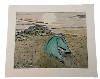 Mark Leary Art Watercolour Painting Wild Camp Out On Dartmoor  • £30
