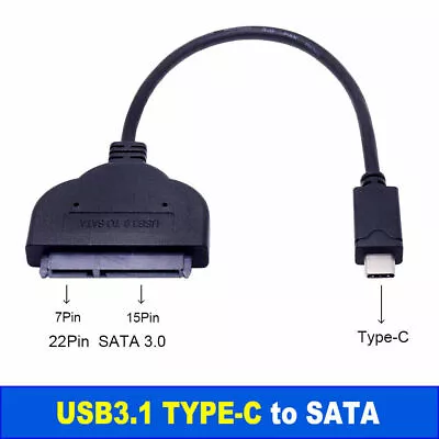 Type C USB C To SATA Cable (LS42) Converter Adapter For 2.5  Hard Drive HDD SSD  • $10.55