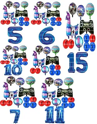 14pcs Fortnit Gaming Foil Balloons Birthday Party Decors Age 5 - 15 Game Boys • £11.99