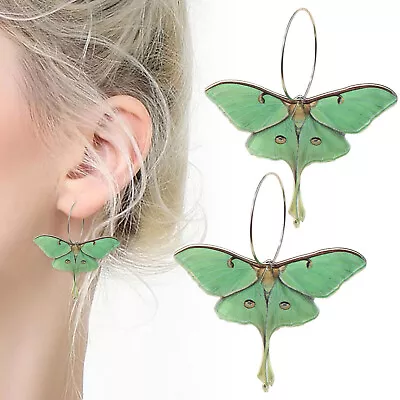 Modern Earrings Acrylic Green Butterfly Wing Earrings Personalized Fashion • $12.21