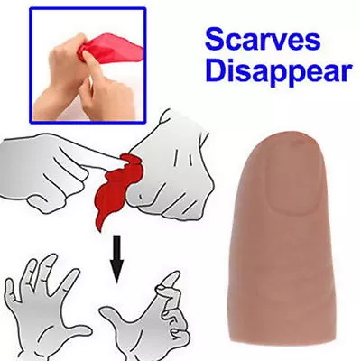 £4.99 • Buy 1x Thumb Tip Finger Fake Magic Trick Vinyl Toy Fun Joke Prank Vanish Red Silk