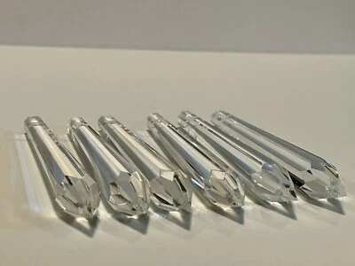 $14 • Buy Crystal Clear Chandelier Prisms Lamp Light Replacement Parts Vintage Lot Of 6