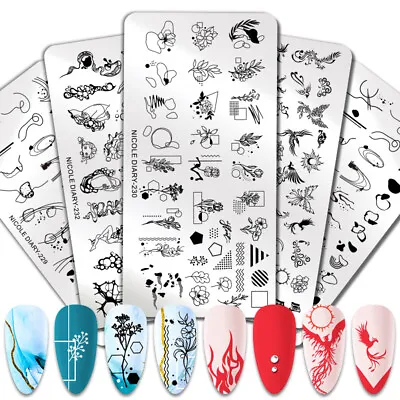 NICOLE DIARY Nail Stamping Plates Ocean Phenix Image Stamp Plate Stencils • $1.99